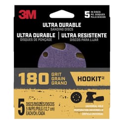 3M Hookit 5 in. Ceramic Hook and Loop Ultra Durable Sanding Disc 180 Grit Extra Fine 5 pk