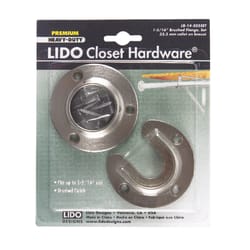 Lido 1-5/16 in. D Brushed Steel Closet Flange Set