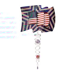 Spinfinity Designs Multi-color Stainless Steel 6.5 in. US Flag Mini Set Outdoor Spinner