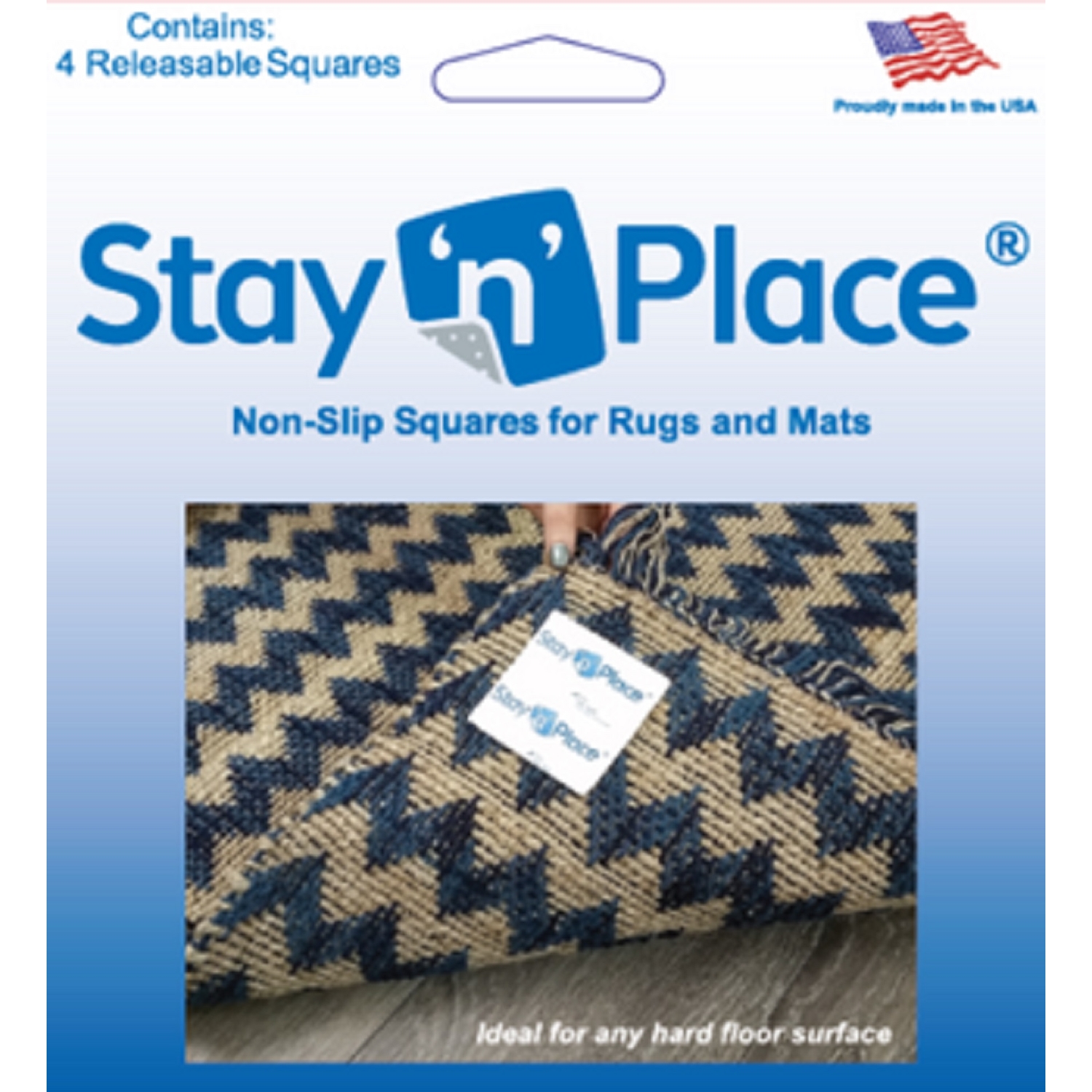 Stay 'n' Place Rug Slip Resistant Tabs 3 in. W X 3 in. L Cloth/Plastic ...