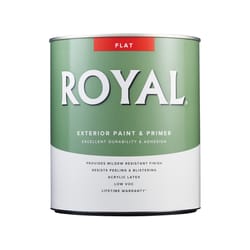 Royal Flat High Hiding White Exterior Paint and Primer Exterior 1 qt