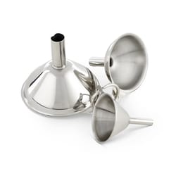 Harold Import Silver Stainless Steel Condiment Funnel Set