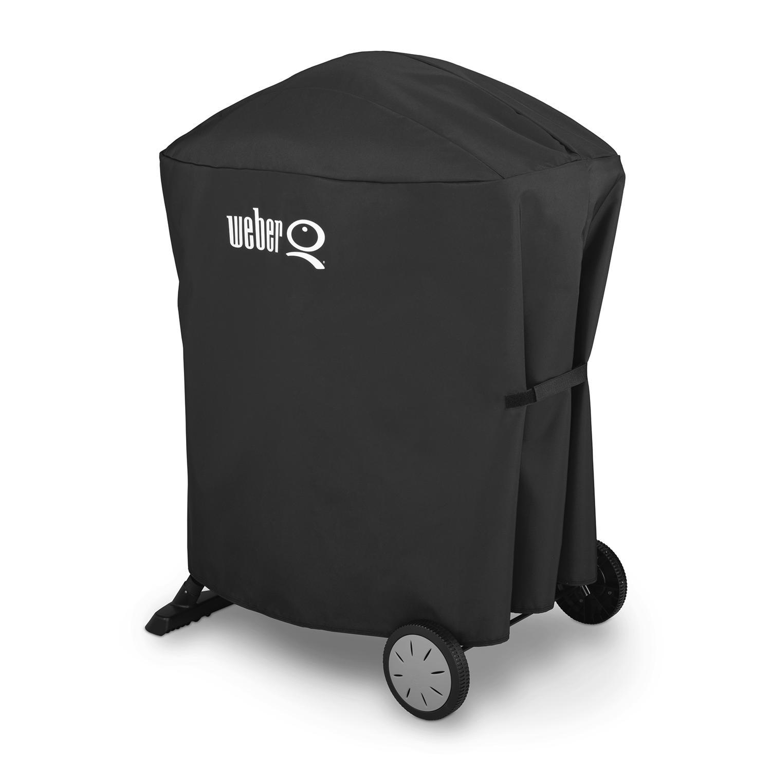 Weber Q100/1000 & Q200/2000 w/Portable Cart Black Grill Cover Sansujyuku sansujyuku.com