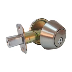 Faultless Satin Nickel Single Cylinder Deadbolt 1-3/4 in in.