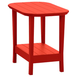 Leisure Line Red Rectangular HDPE Contemporary Side Table