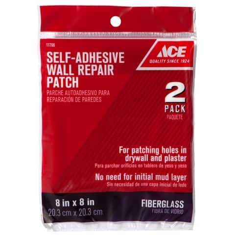 Ace 8 in. L X 8 in. W Reinforced Aluminum White Self Adhesive Wall Repair  Patch - Ace Hardware