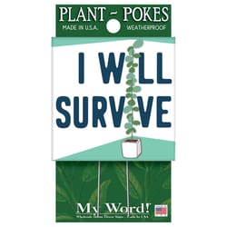 My Word! Multicolored Wood 4 in. H I Will Survive Plant Pokes