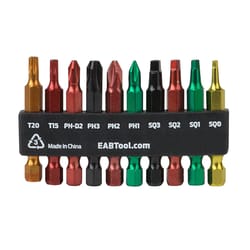 Stay Sharp Phillips/Square Recess/Torx 2 in. L Color Coded Screwdriver Bit 10 pk