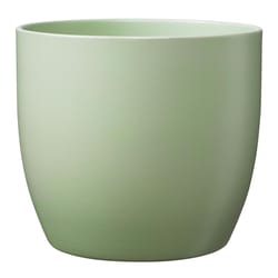 SK 3.9 in. H X 4.7 in. W X 4.7 in. D Clay Basel Ceramic Pot Green