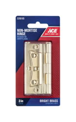 Ace 2.75 in. W X 3 in. L Bright Brass Brass Non-Mortise Hinge 2 pk