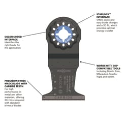 Bosch Starlock 1-3/4 in. X 4 in. L Carbide Plunge Cut Oscillating Blade Multi-Material 1 each