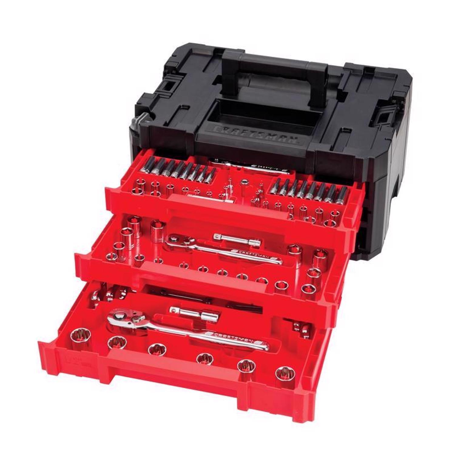 Craftsman VersaStack 9.84 in. W X 2.73 in. H Small Parts Bin Plastic 20  compartments Black/Red - Ace Hardware