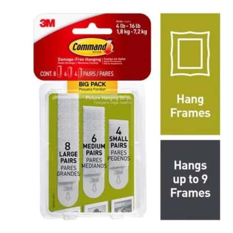 3M Command White Assorted Picture Hanging Strips 4 lb 24 pk - Ace Hardware