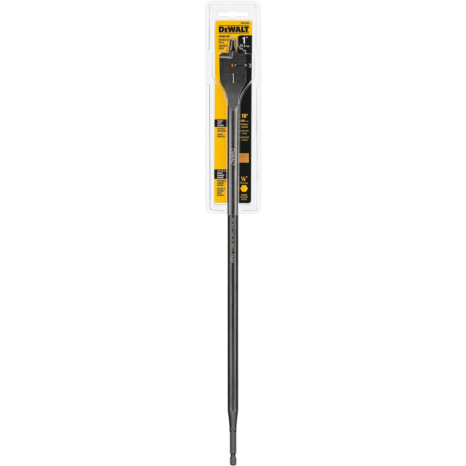 DeWalt 1 in. X 16 in. L Carbon Steel Spade Bit Hex Shank 1 pk
