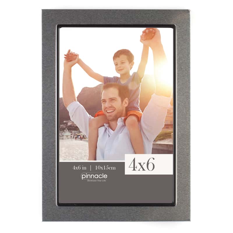Pinnacle Satin Black/Silver Metal Picture Frame 7 in. H X 5 in. W Ace