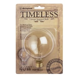 Westinghouse 40 W G25 Decorative Incandescent Bulb E26 (Medium) White 1 pk