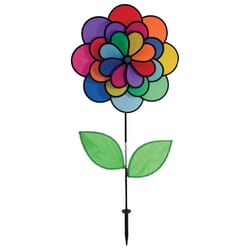 In The Breeze Multicolored Nylon 46 in. H Garden Stake Spinner