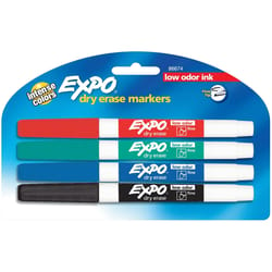 EXPO Low Odor Assorted Color Dry Erase Markers 4 pk