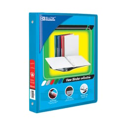 Bazic Products 1/2 in. W X 9.92 in. L 3-Ring Cyan View Binder