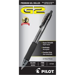 Pilot G-2 Black Retractable Gel Pen 12 pk