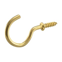 HILLMAN Brass-Plated Gold Cup/Picture Hook 1 lb 8 pk