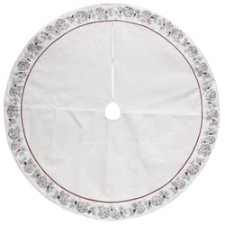 Dyno Ivory/Red Faux Pine Cone Tree Skirt