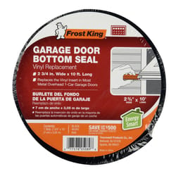 Frost King Black Vinyl Weather Seal For Garage Doors 10 ft. L X 0.13 in.