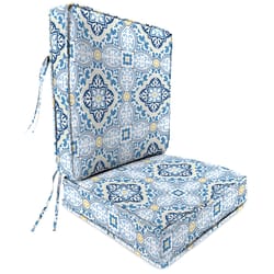 Jordan Manufacturing Blue Geometric Polyester Deep Seating Cushion 22.5 in. H X 5 in. W X 21.5 in. L