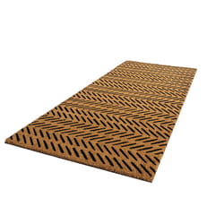 Entryways 60 in. W X 24 in. L Black/Natural Fishbone Coir Door Mat