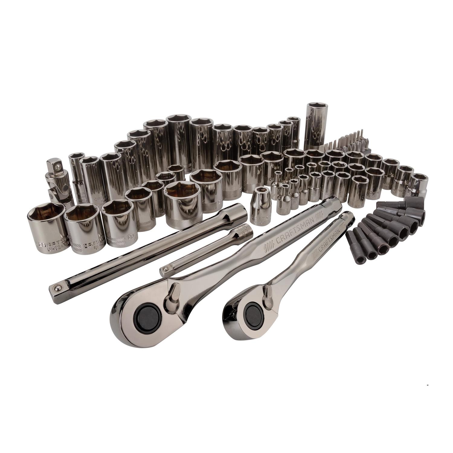 Craftsman 3/8 in. X 1/4 and 3/8 in. drive Metric and SAE 6 Point Mechanic’s Tool Set 81 pc Sansujyuku sansujyuku.com
