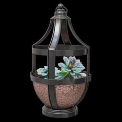 Panacea 13 H X 6.75 W Metal Small Latern Planter Black