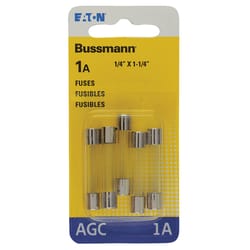 Bussmann 1 amps AGC Clear Glass Tube Fuse 5 pk