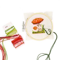 Kikkerland Mushroom Embroidery Kit Cotton/Polyerster Fabric 1 pk