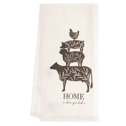 Karma Flora White Cotton Sloth Tea Towel 1 pk