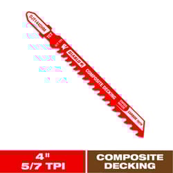 Diablo 4 in. Carbide T-Shank Composite Decking Jig Saw Blade 5/7 TPI 1 pk