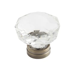 Laurey Kristal Round Cabinet Knob 1.75 in. D 55 mm Satin Nickel 1 each