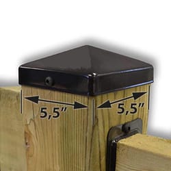 Pylex Cap 66 1.375 in. H X 5.625 in. W X 5.625 in. L Powder Coated Black Steel Post Cap