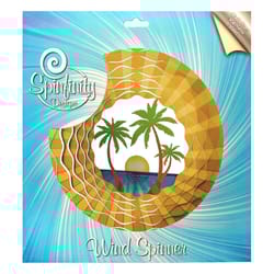 Spinfinity Designs Multi-color Stainless Steel 12 in. Palm Tree Large Outdoor Spinner