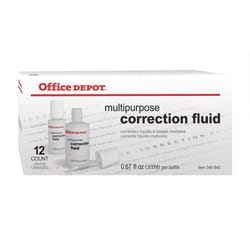 Office Depot White Correction Fluid 0.67 oz 12 pk