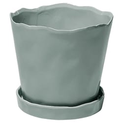 Chive Tika 5 in. D Ceramic Flower Pot New Grey