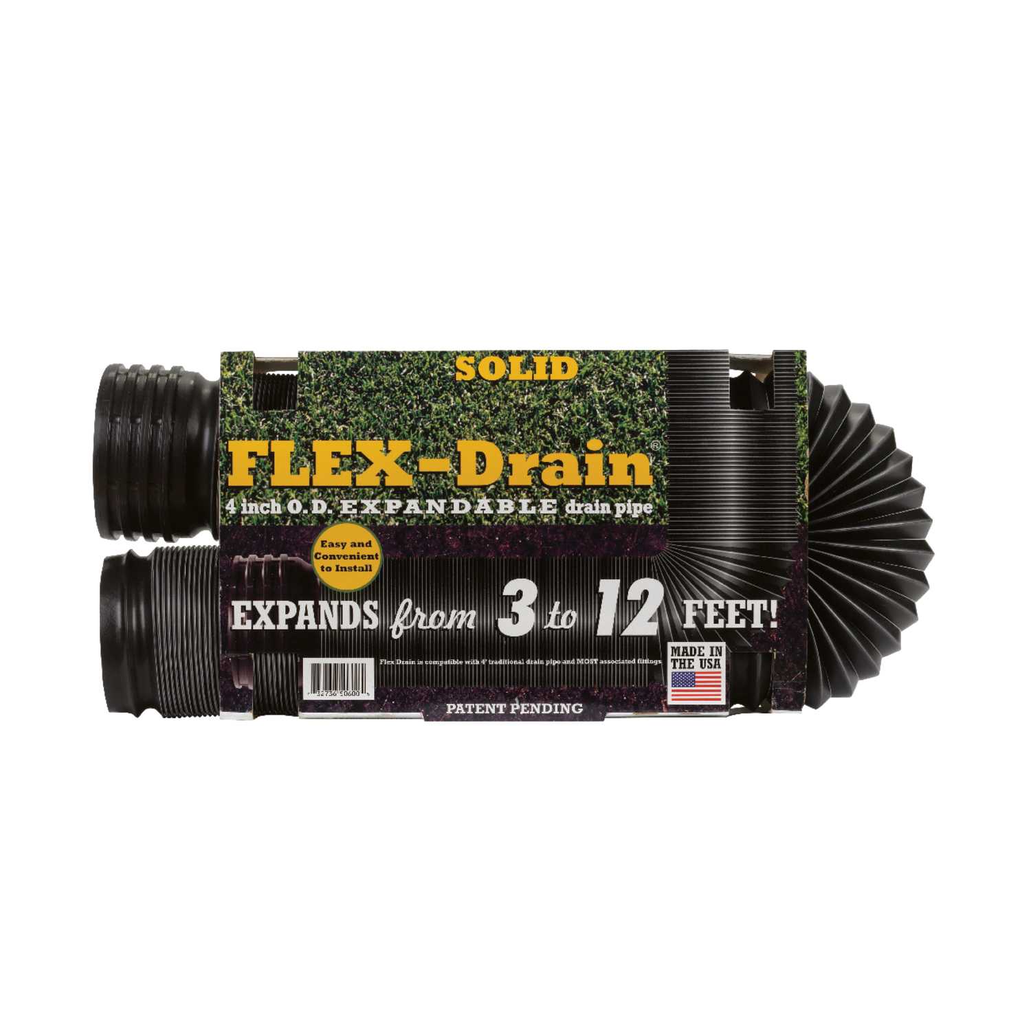 FlexDrain 12 ft. L x 4 in. Dia. Poly Drain Pipe Ace Hardware