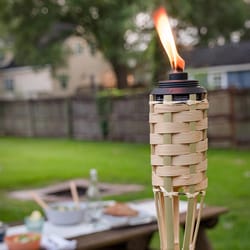 TIKI Easy Pour Brown Bamboo 57 in. Classic Weave Outdoor Torch 1 pc