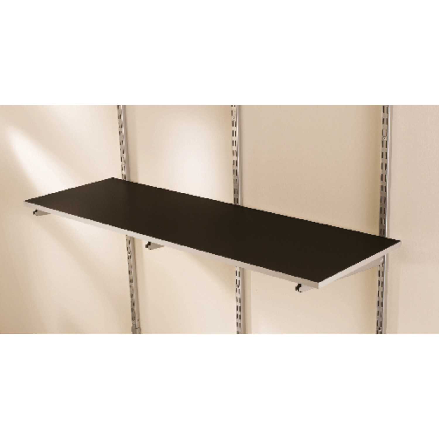 Rubbermaid Fasttrack 16 In W X 4 Ft D Silver Black Wood Shelf