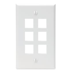 Leviton White 1 gang Thermoplastic Datacom Wall Plate 1 pk
