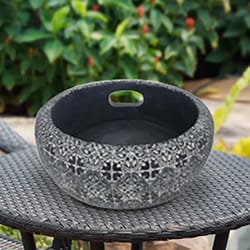 Exhart Black/Gray Resin 5 in. H Echo Dot Holder Outdoor Decoration