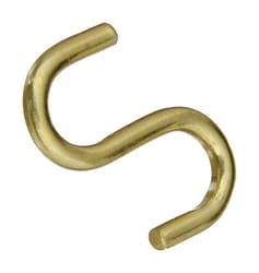 National Hardware Gold Solid Brass 1 in. L Open S-Hook 1 pk