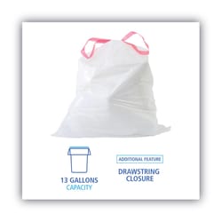 Boardwalk 13 gal Trash Can Liners Drawstring 100 pk