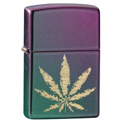 Zippo Purple Iridescent Marijuana Leaf Lighter 1 pk
