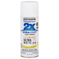 Rust-Oleum Painter's Touch 2X Ultra Cover Ultra Matte White Paint+Primer Spray Paint 12 oz