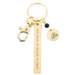 Karma She Who is Brave is Free Sentiment Keychain Metal 1 pk